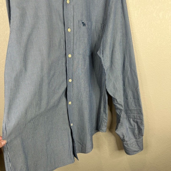 Abercrombie & Fitch‎ Men's Striped Button Down Muscle Shirts Long Sleeve Size L - Picture 3 of 12